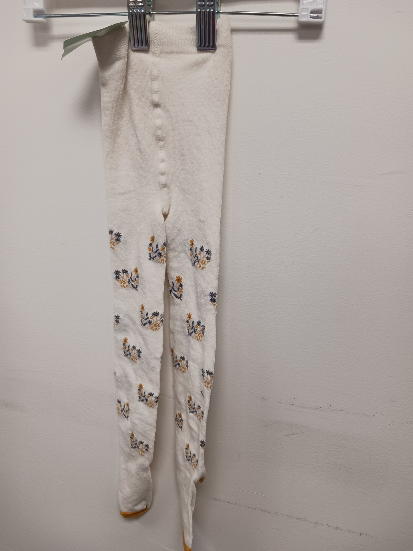 White/Blue/Yellow Flower Wonder Nation Tights, 2T G