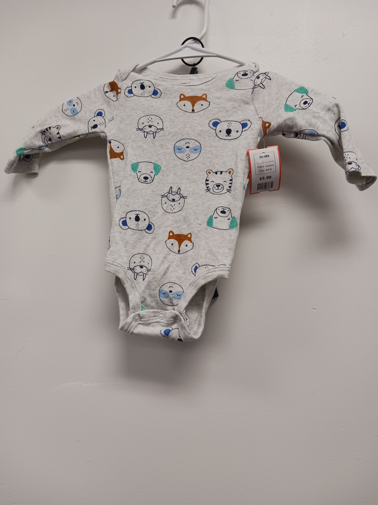 Grey/Navy Animal Carters Outfit, 6M B