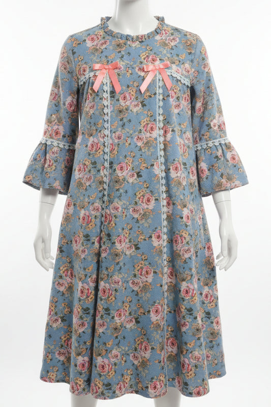 Blue Flower Bonnie Jean Dress, 6 G