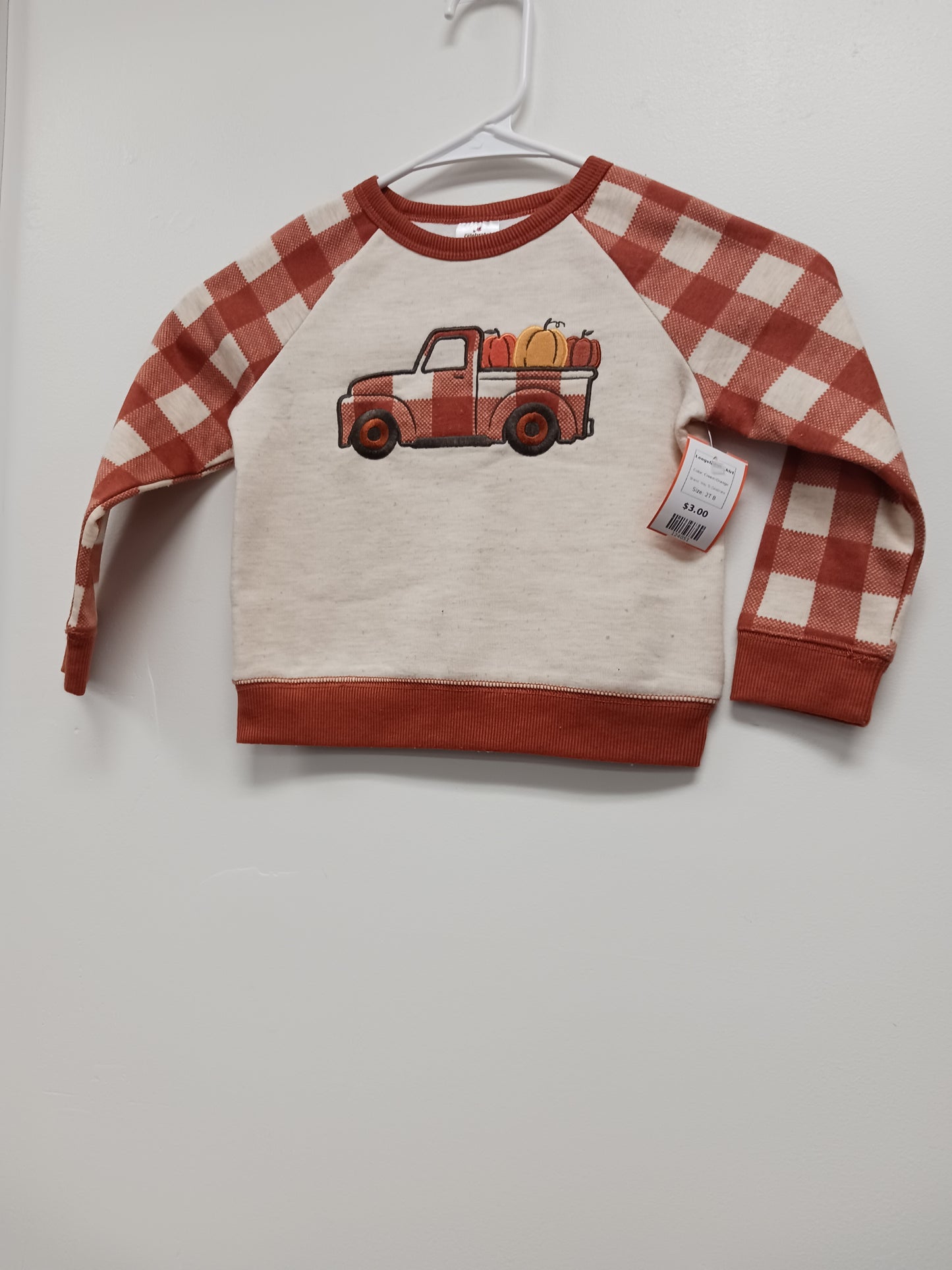 Cream/Orange Way To Celebrate Longsleeve Shirt, 2T B