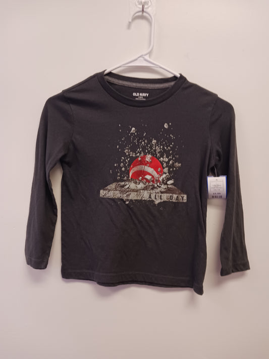 Grey Old Navy Long Sleeve Football Shirt 6/7, 6 B