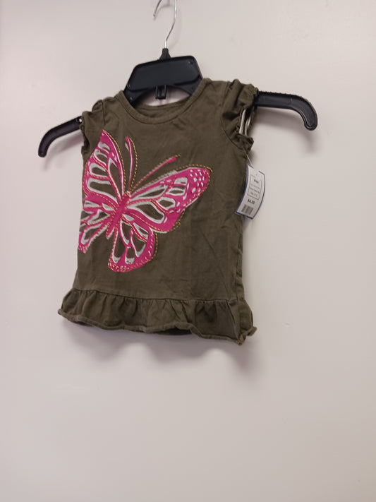 Green/Pink Butterfly Green Dog Shirt, 2T G