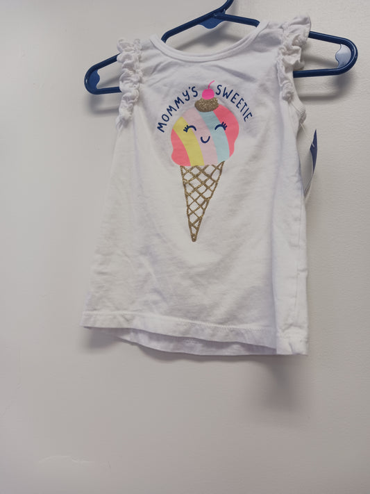 White Ice Cream Carters Tank Top, 2T G