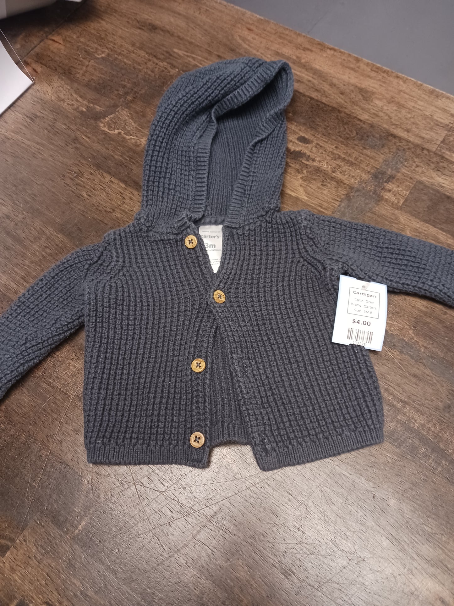 Grey Carters Cardigan, 3M B