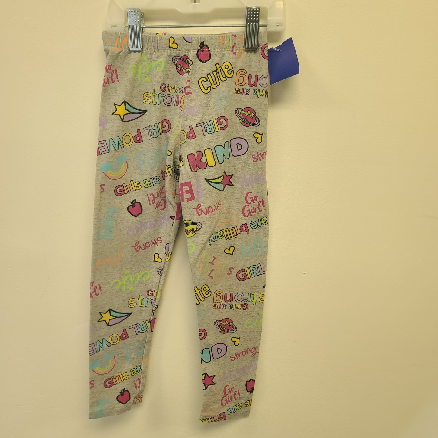 Grey/Colorful Words Childrens Place Leggings, 5T G