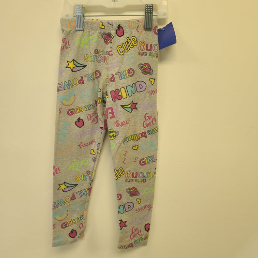 Grey/Colorful Words Childrens Place Leggings, 5T G