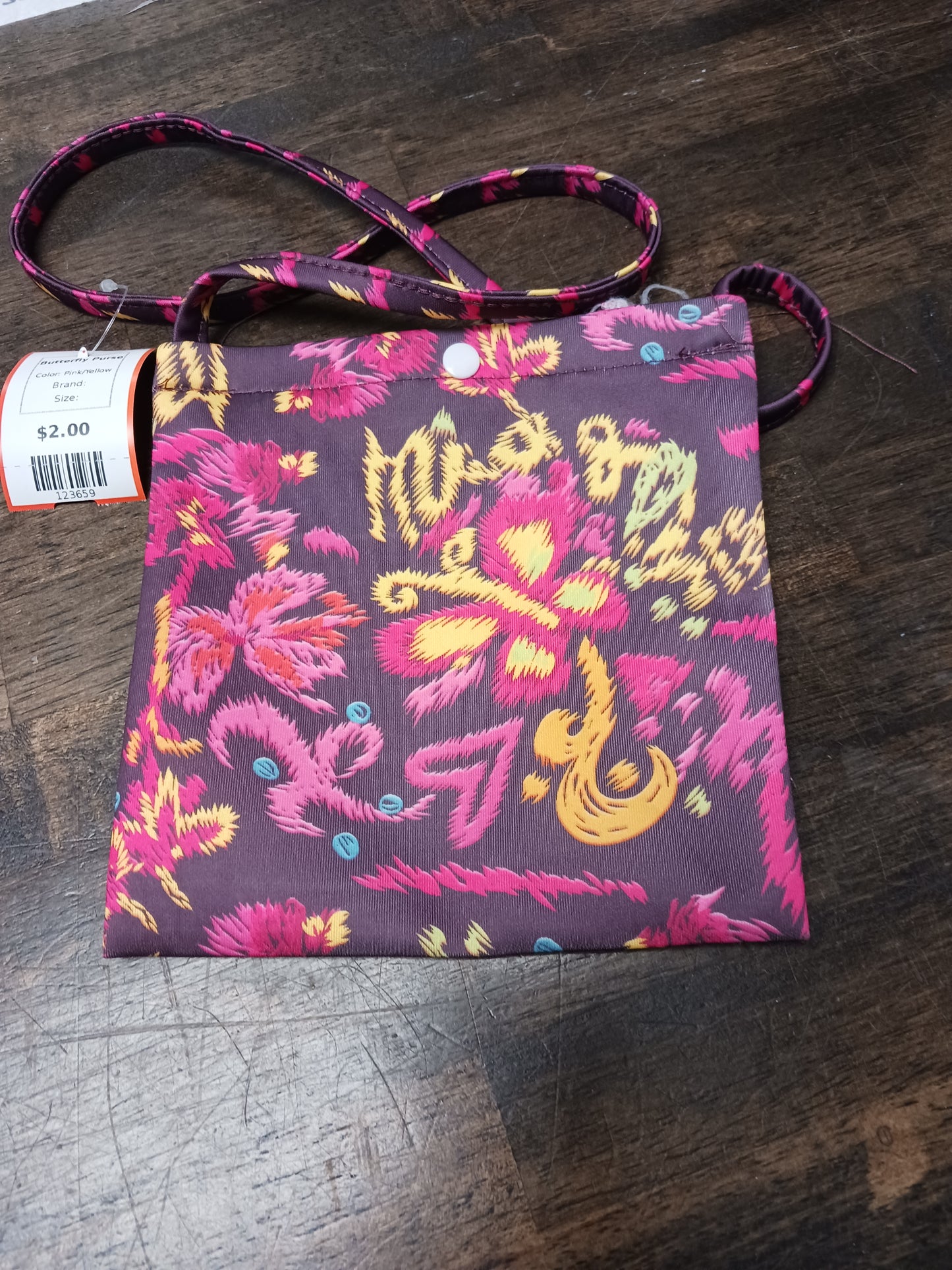 Pink/Yellow  Butterfly Purse