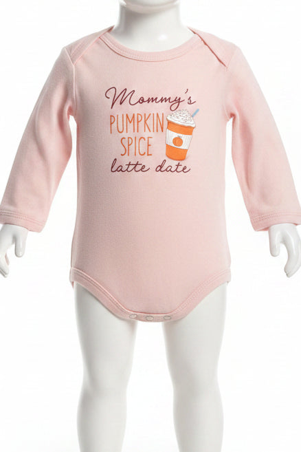 Pink Mommy's Pumpkin Spice HB Longsleeve Onesie, 6M G