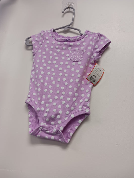 Purple/White Polka Dot Carters Onesie, 6M G