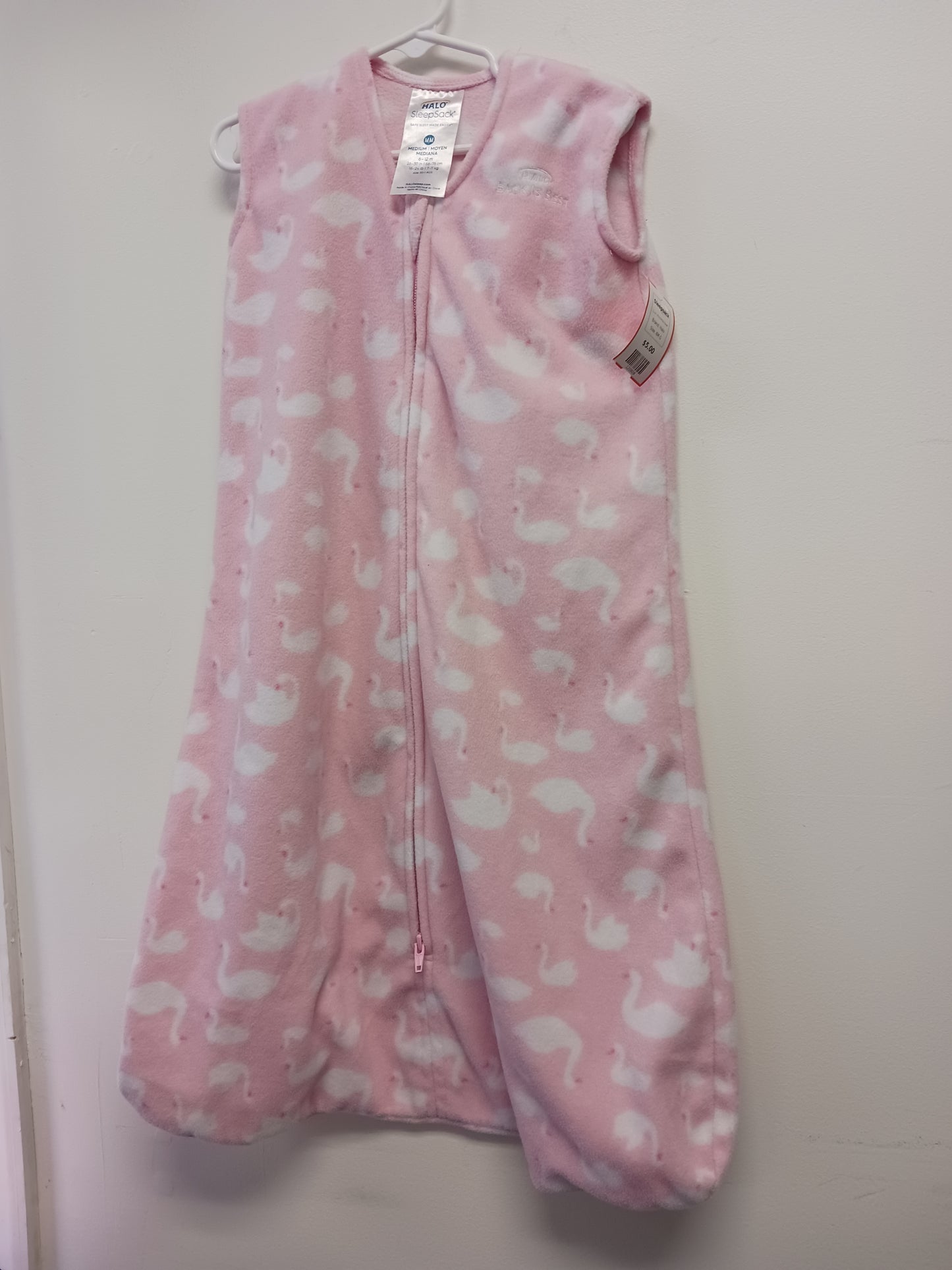 Pink/White Swan Halo Sleepsack, 6M G