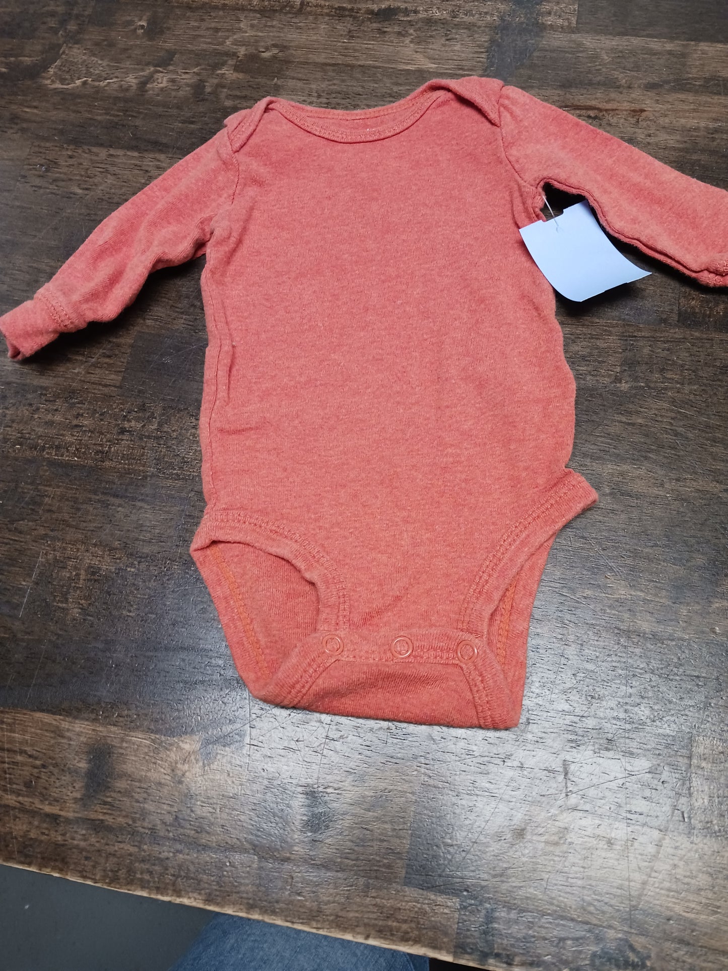 Orange Carters Longsleeve Onesie, 3M B