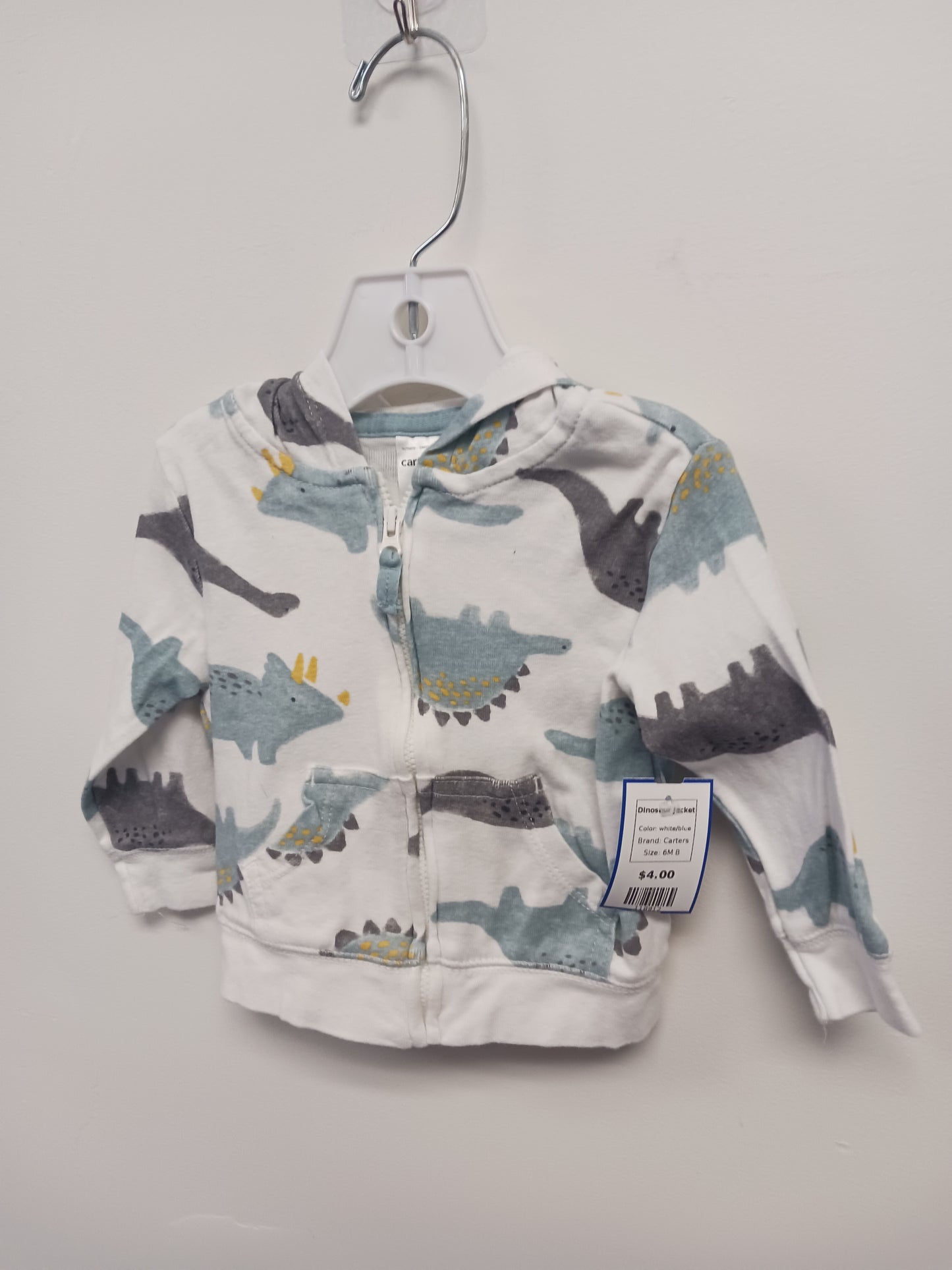 white/blue Carters Dinosaur Jacket, 6M B