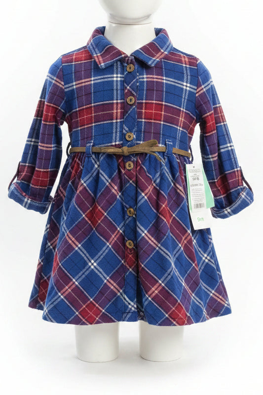 Red/Blue Flannel Carters Dress, 9M G