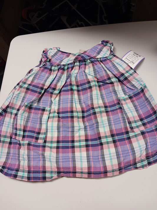 purple/pink OshKosh Plaid Dress, 6M G