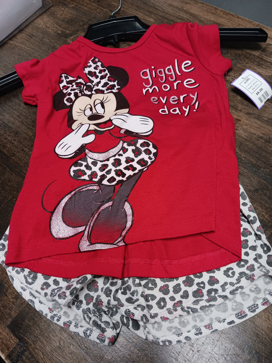 Red/Grey/White Cheetah Minnie Outfit, 5T G