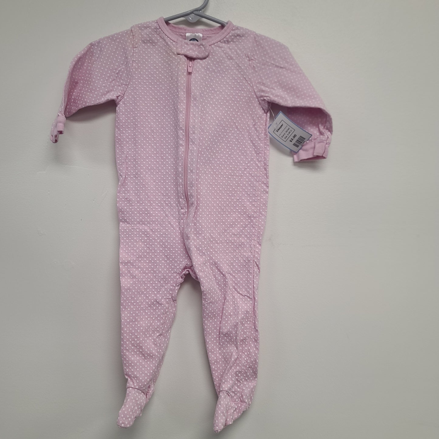 Pink/White Polka Dot Gerber Sleeper, 6-9M G