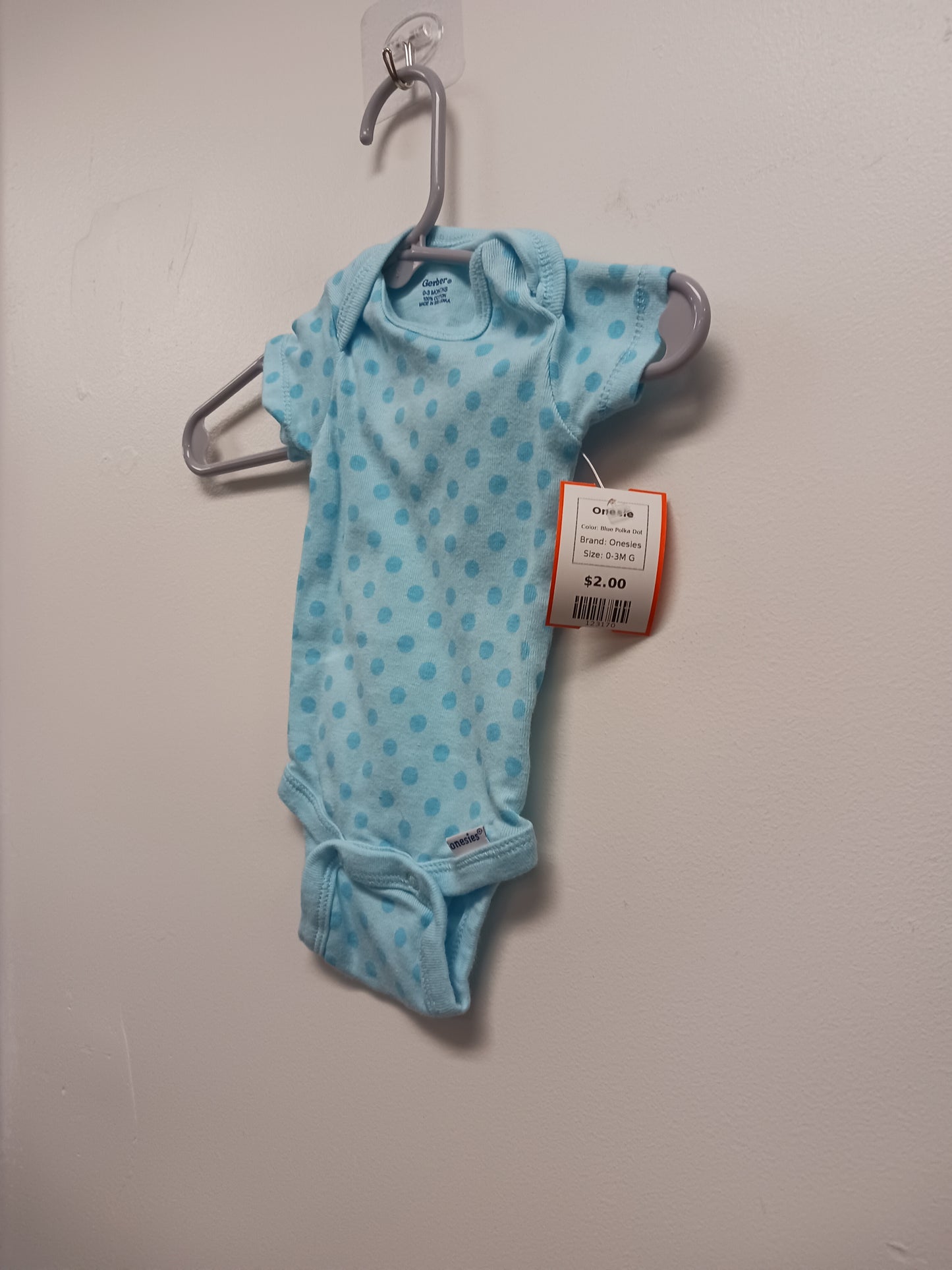 Blue Polka Dot Onesies Onesie, 0-3M G