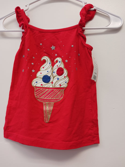 Red Carters Ice Cream Tank Top, 5T G