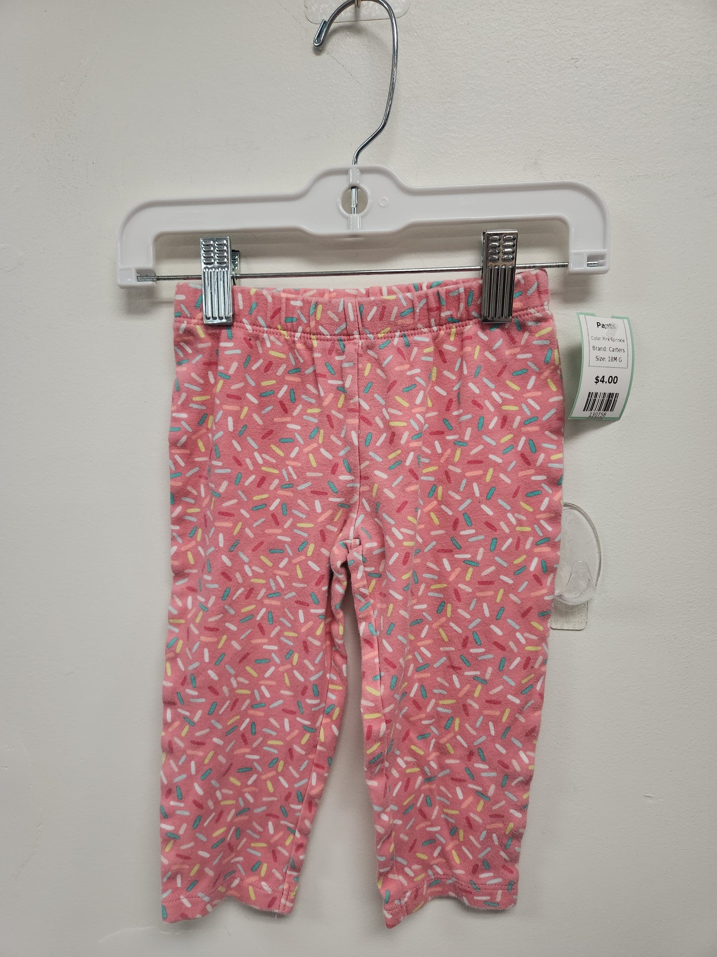 Pink Sprinkle Carters Pants, 18M G