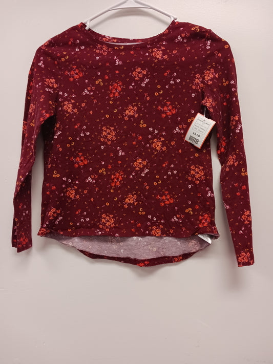 Burgandy Flower Old Navy Longsleeve Shirt, 10-12 G