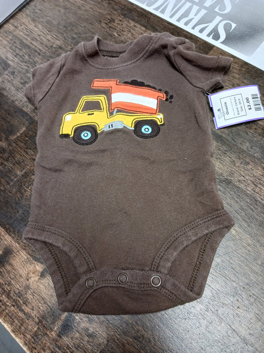 Brown Dump Truck Carters Onesie, 3M B