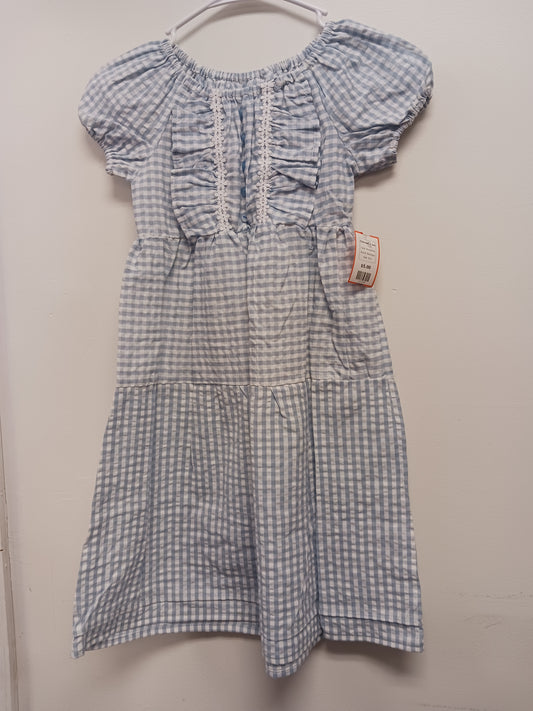 blue/white Boutique Checked Dress, 8 G