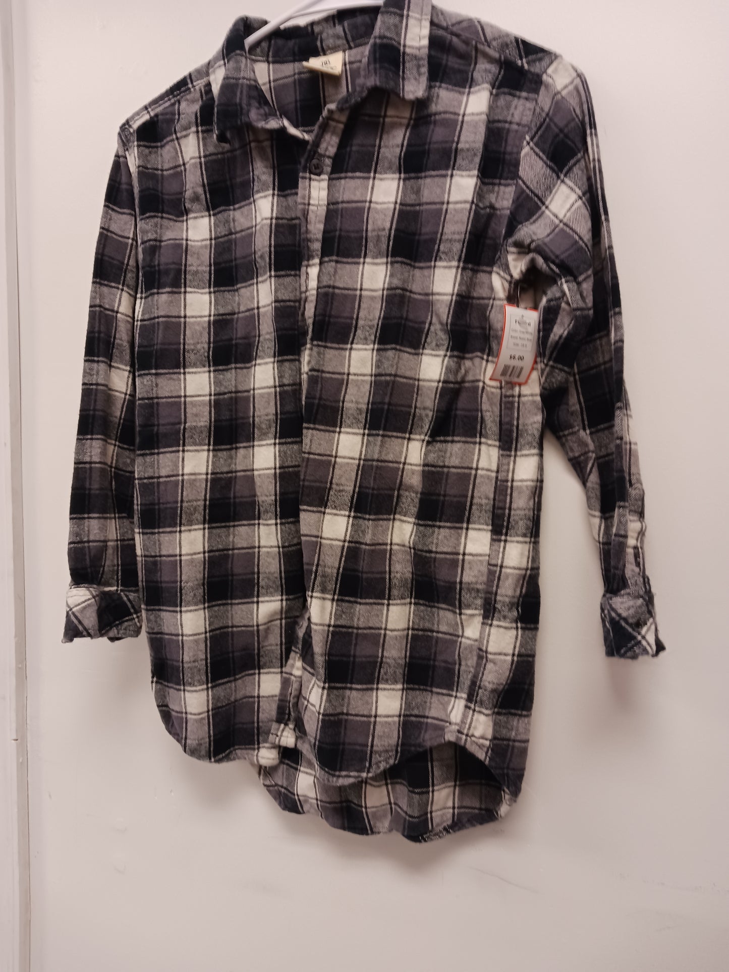 Grey/White Rustic Blue Flannel, 18 B