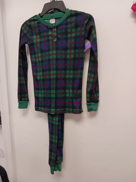 Green/Navy/Red Plaid Childrens Place Pjs, 12 B