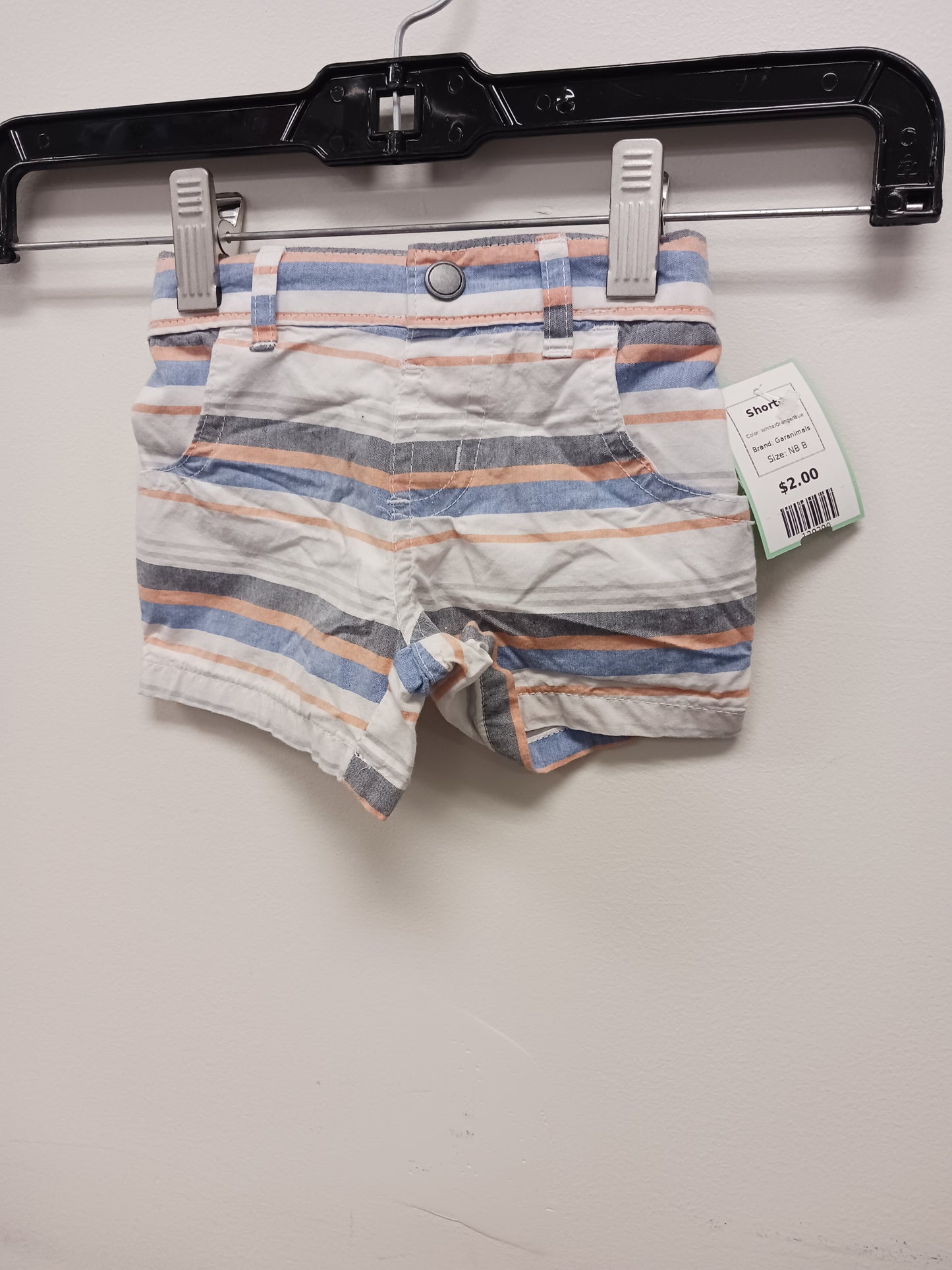 White/Orange/Blue Garanimals Shorts, NB B