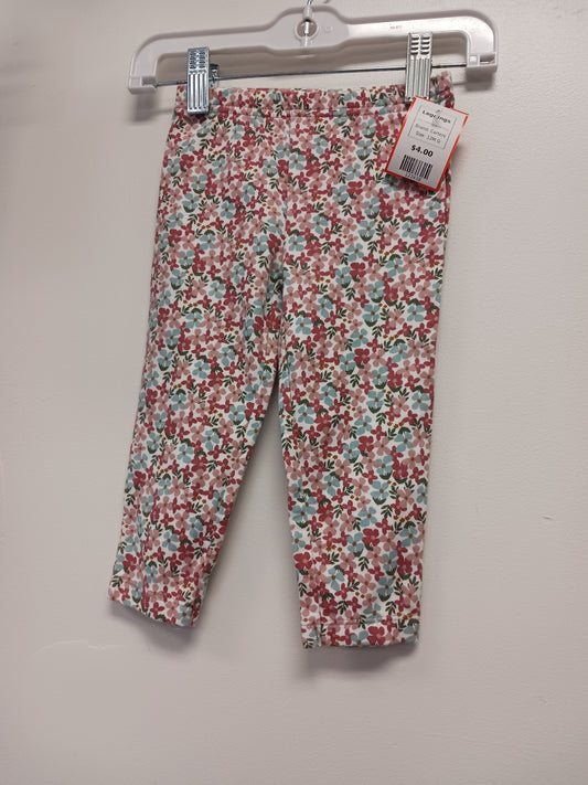 White/Pink/Blue/Green Flower Carters Leggings, 12M G