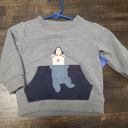 grey carters polar bear sweater, 12M B