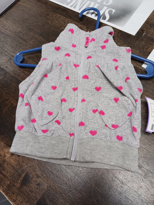 Grey/Pink Heart Carters Vest, 3M G