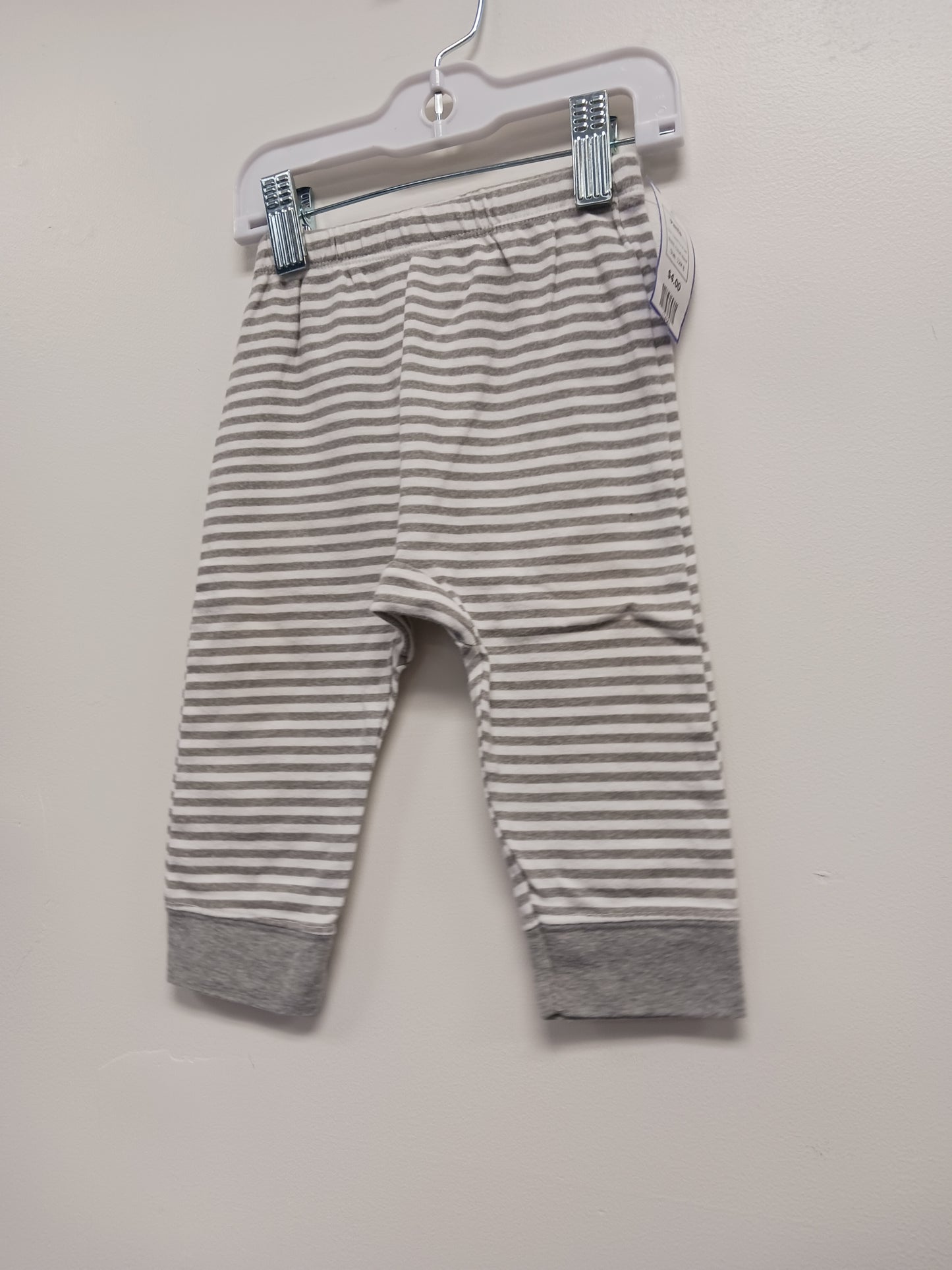 Grey/White Striped Cloud Island Pants, 12M B