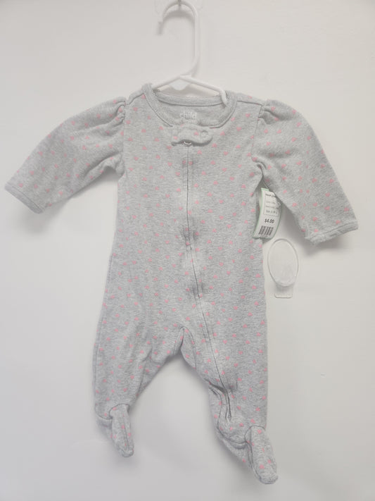 Grey/Pink Child of Mine Heart Sleeper, 0-3M G