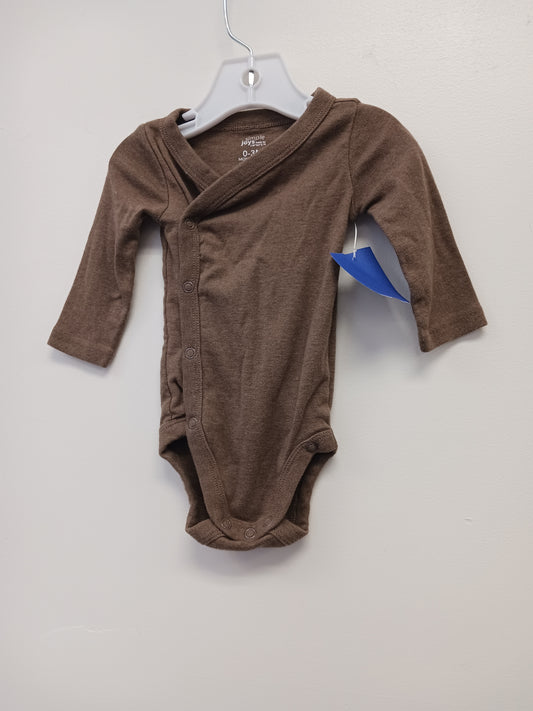 Brown Carters Longsleeve Onesie, NB B