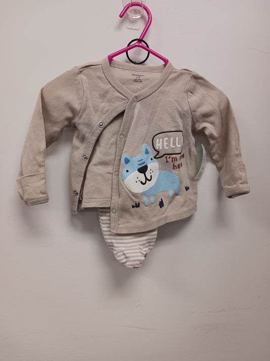 Brown Gerber 2 Piece Dog Outfit, 0-3M B