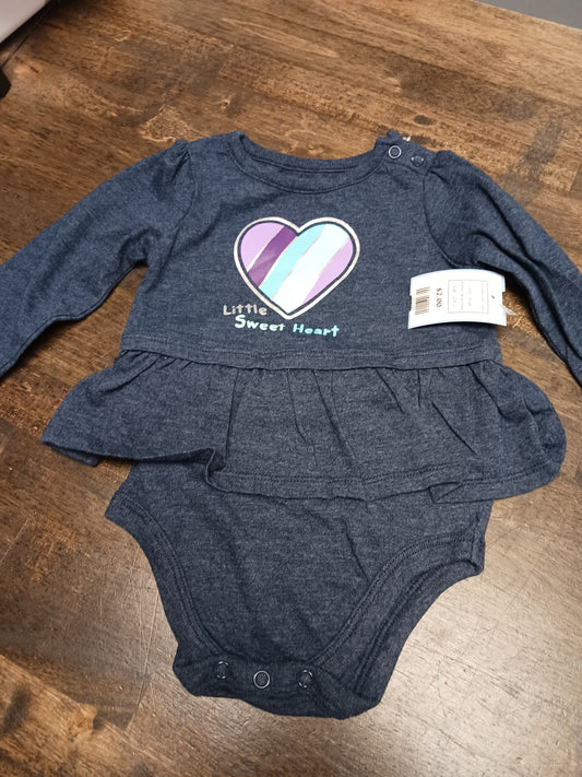 blue Garanimals Little Sweet Heart Onesie, 12M G