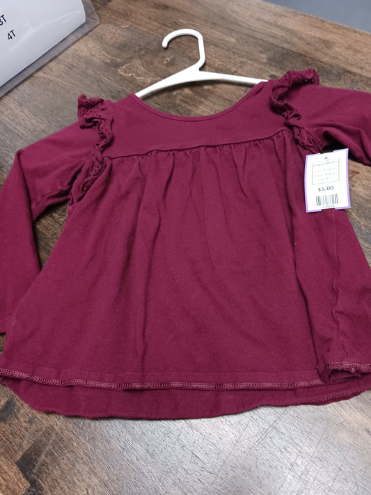 Burgandy Cat & Jack Longsleeve Shirt, 4T G