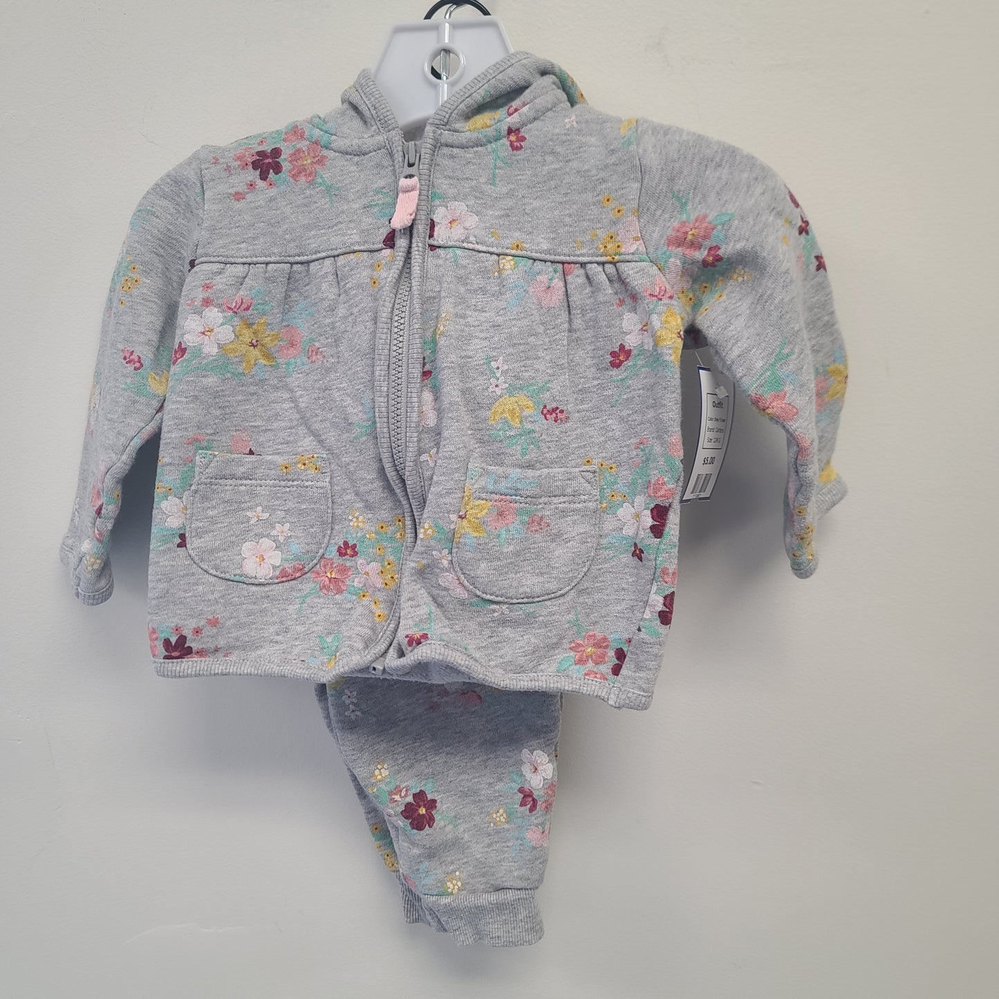 Grey Flower Carters Outfit, 12M G