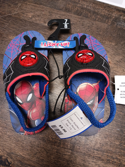 Blue/Red Marvel Light Up Spiderman Sandals  7/8, 7 B