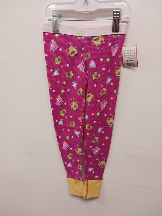Pink Hanes Frog Long Underwear, 4-5 G