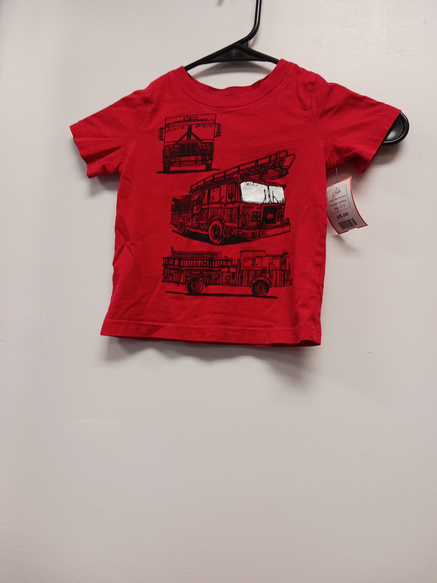Red Firetruck Carters Shirt, 2T B