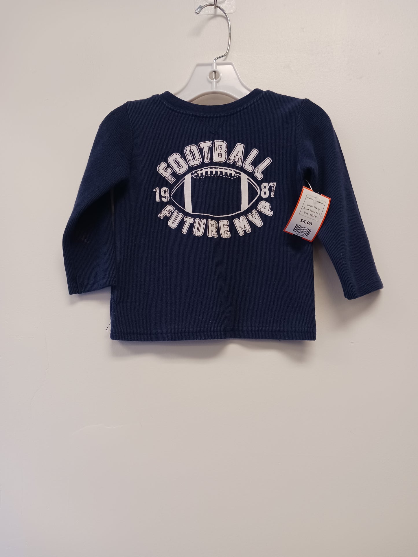 Navy Fisher Price Long Sleeve Football Shirt, 18M B