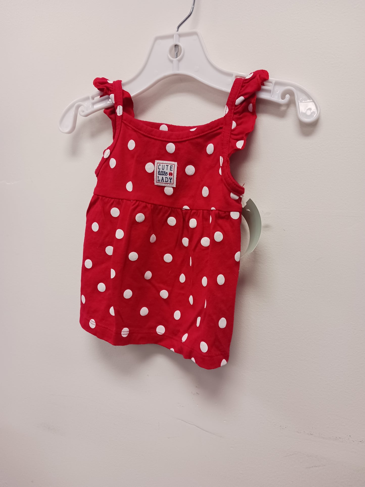 Red/White Polka Dot Carters Tank Top, 6M G