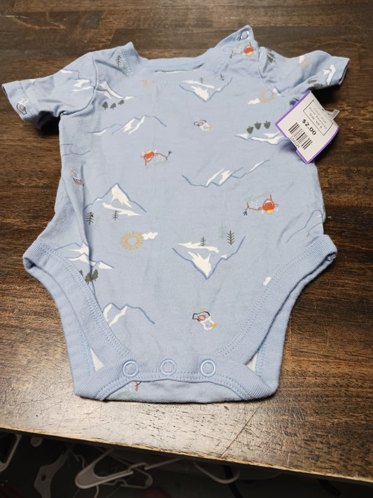 blue Garanimals Mountain Onesie 0-3m, NB B