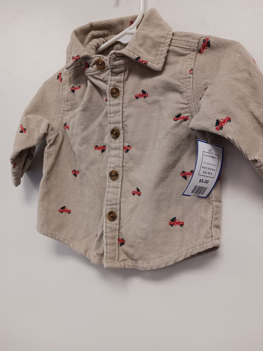 Brown/Red Christmas Truck Old Navy Longsleeve Button Up, NB B
