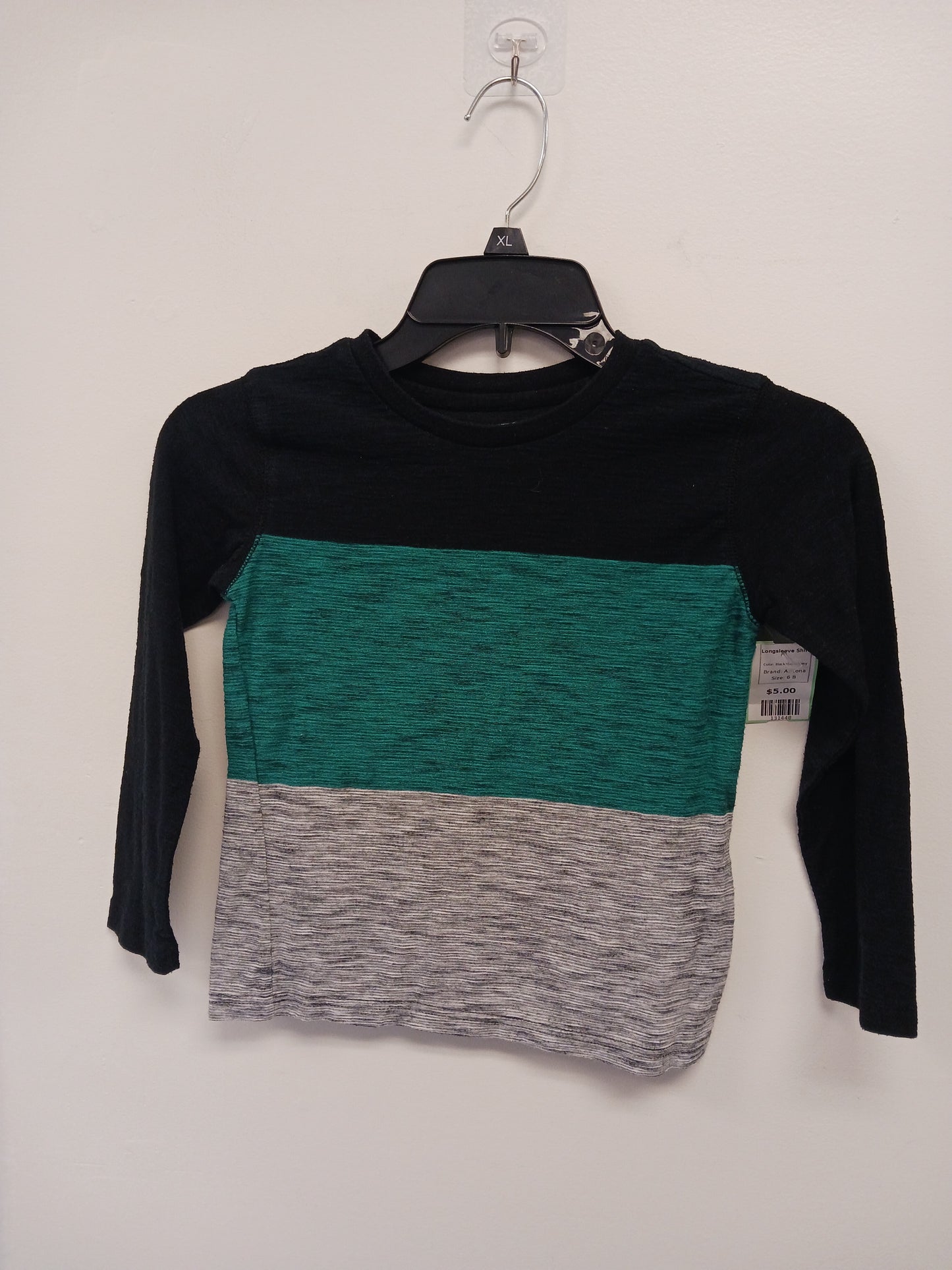 Black/Green/Grey Arizona Longsleeve Shirt, 6 B