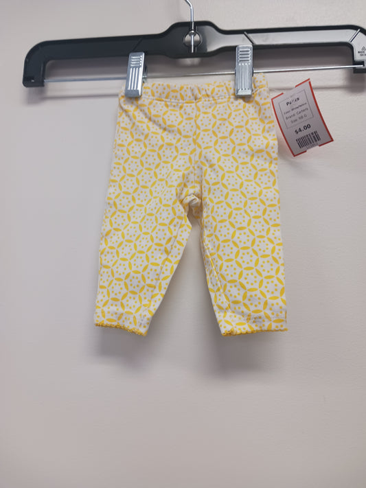 White/Yellow Carters Pants, NB G