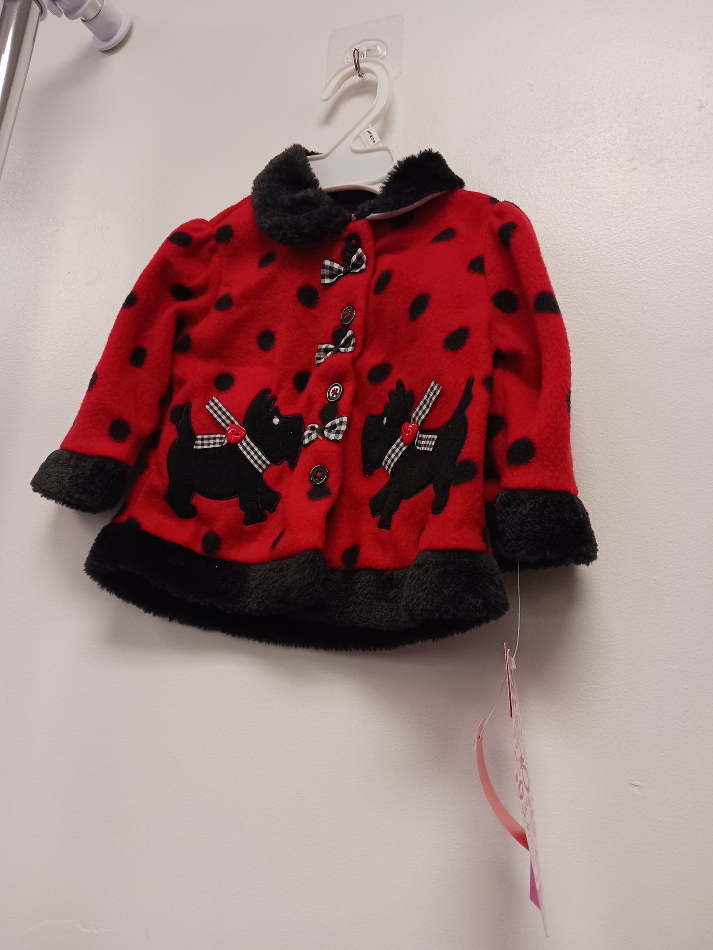 Red/Black Polka Dot/Dog Young Hearts Jacket, 3-6M G