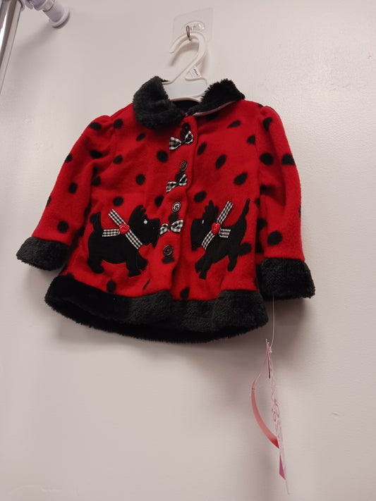 Red/Black Polka Dot/Dog Young Hearts Jacket, 3-6M G